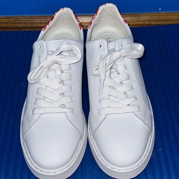 Size 11- Women’s Ralph Lauren Angeline II Leather Floral Sneakers NEW 🌹 - Picture 2 of 8